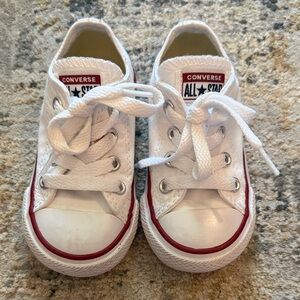 Converse Kids White Canvas Low-Top Sneakers